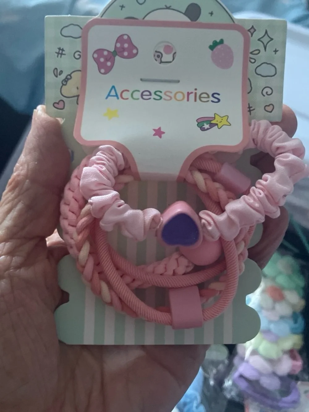 Bundle of 6 Pastel Kids Hair Accessory Set - Blue, Pink, Yellow, Mint